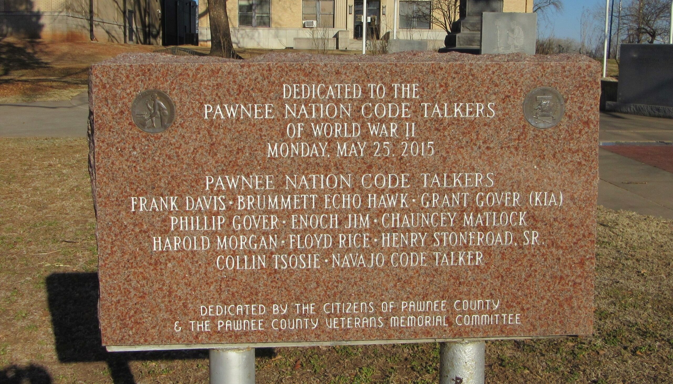Pawnee Nation Code Talkers of World War II Marker